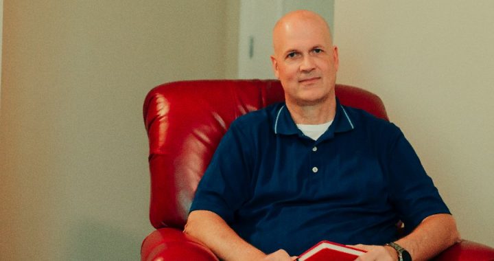 Talking from the red chair